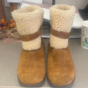 UGG Chestnut Suede Shearling-Lined Ankle Boots